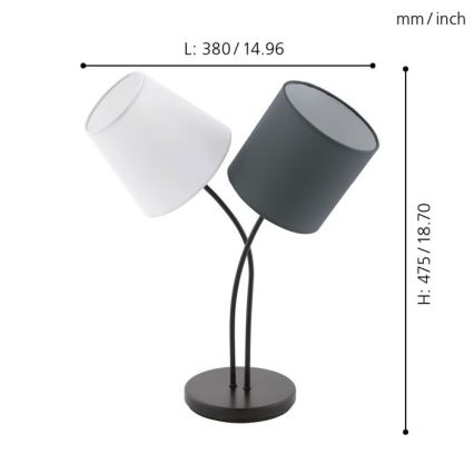 Eglo - Lampa stołowa 2xE14/40W/230V