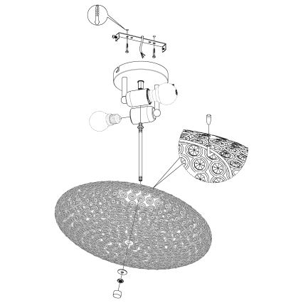 Eglo - Kryształowa lampa sufitowa 2xE27/60W/230V