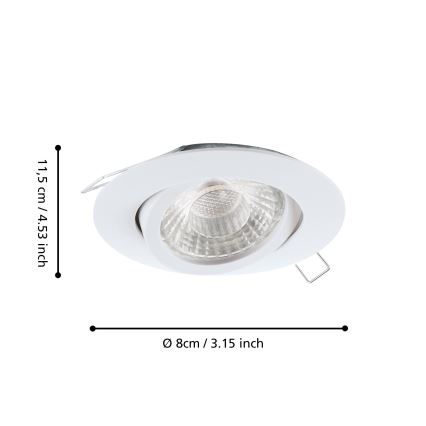 Eglo - Zestaw 3x LED Oprawa wpuszczana TEDO 3xGU10-LED/5W/230V