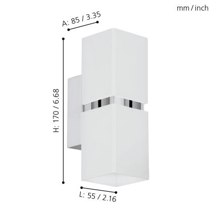 Eglo - LED Kinkiet 2xGU10-LED/4W/230V