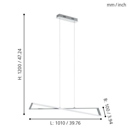 Eglo 95566 - LED Żyrandol AGRELA 2xLED/14,4W/230V