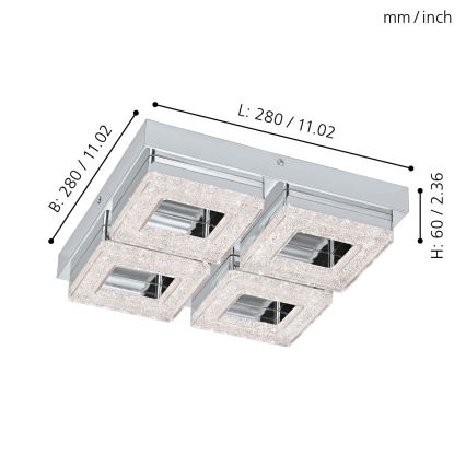 Eglo - LED Kryształowa lampa sufitowa 4xLED/4W/230V