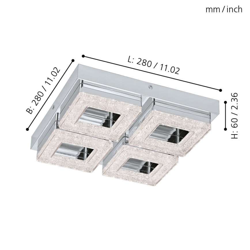 Eglo - LED Kryształowa lampa sufitowa 4xLED/4W/230V