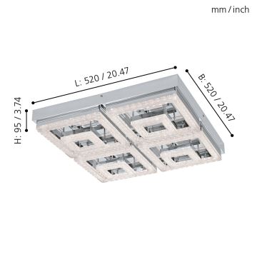 Eglo - LED Kryształowa lampa sufitowa LED/48W/230V
