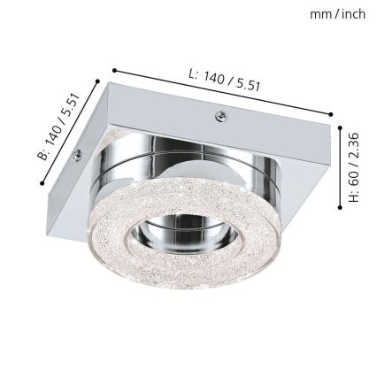 Eglo - LED Kryształowa lampa sufitowa LED/4W/230V