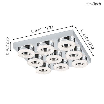 Eglo 95665 - LED Plafon kryształowy FRADELO 9xLED/4W/230V