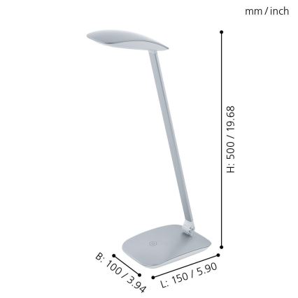 Eglo - LED Ściemnialna lampka biurkowa LED/4,5W/USB