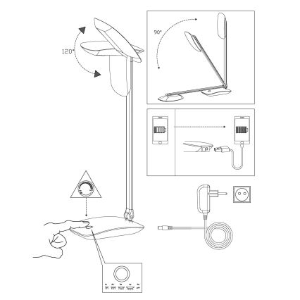 Eglo - LED Ściemnialna lampka biurkowa LED/4,5W/USB