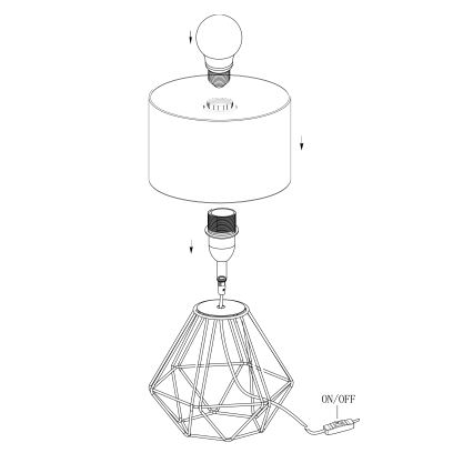 Eglo - Lampa stołowa 1xE14/60W/230V