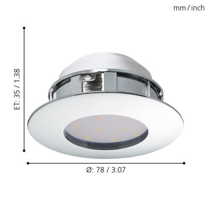 Eglo - Wpuszczana oprawa sufitowa LED/4,9W/230V