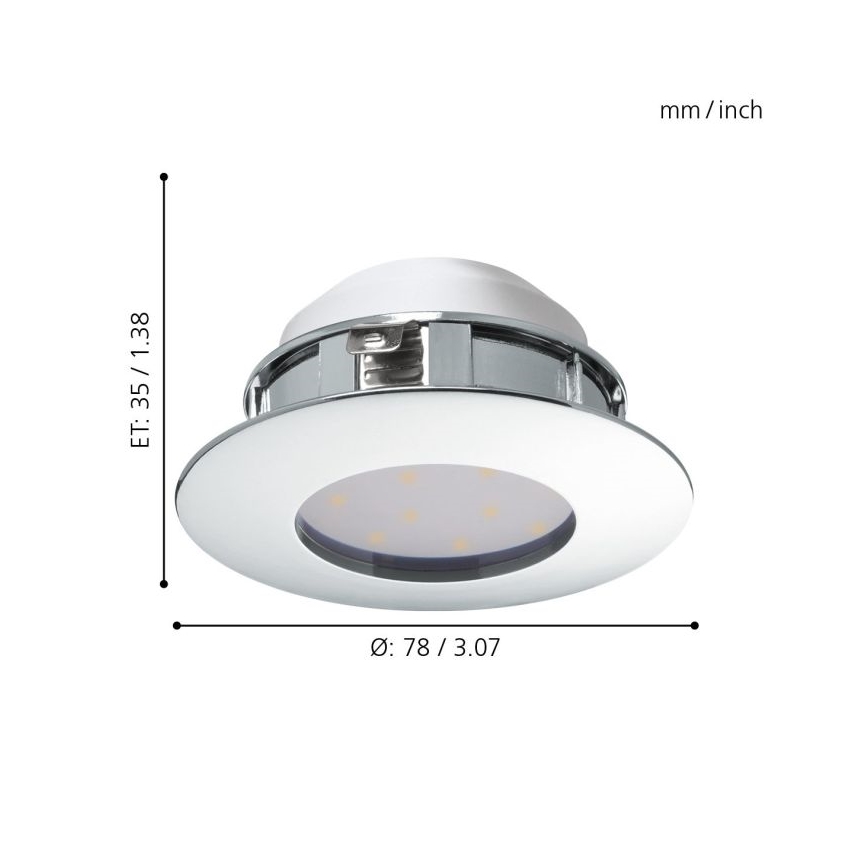 Eglo - Zestaw 3x LED Oprawa wpuszczana PINEDA 1xLED/4,9W/230V
