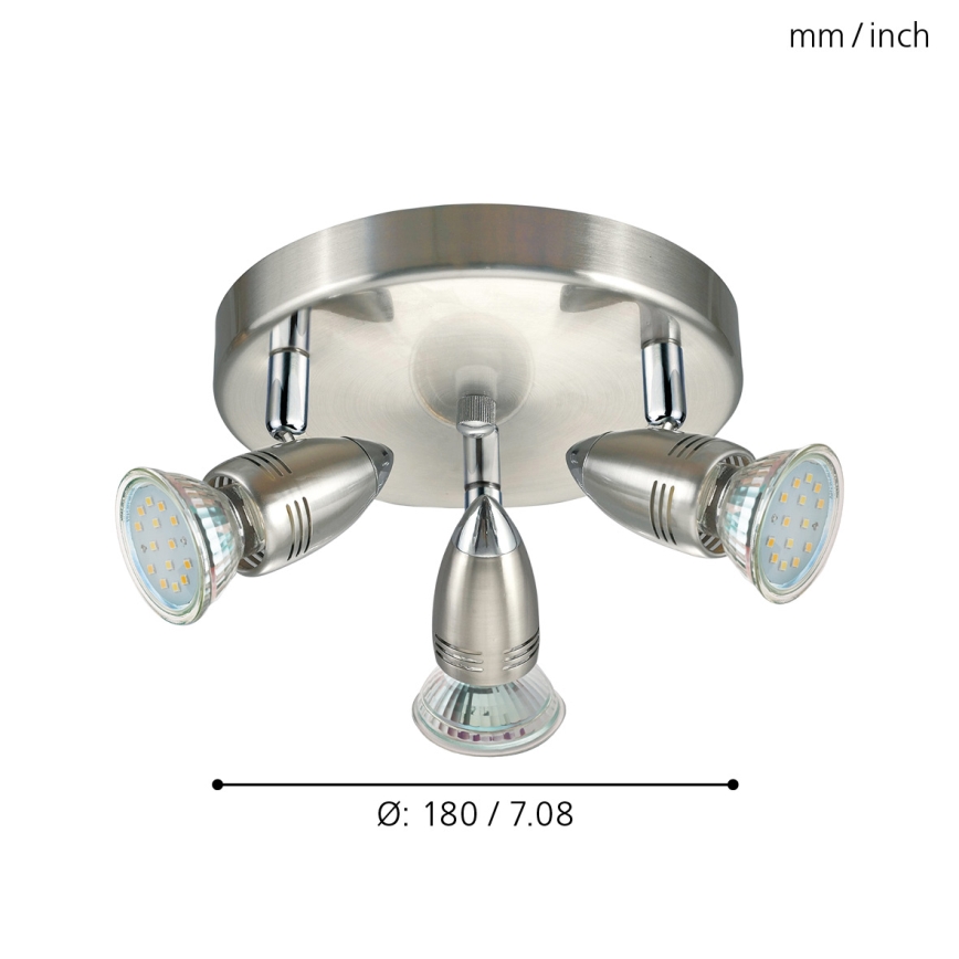 Eglo - LED Reflektor punktowy LED 3xGU10-LED/3W/230V