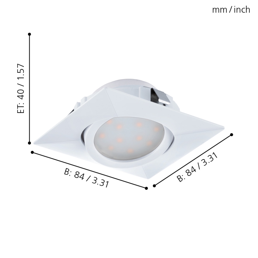 Eglo - ZESTAW 3x wpuszczanych opraw sufitowych PINEDA LED/4,9W/230V