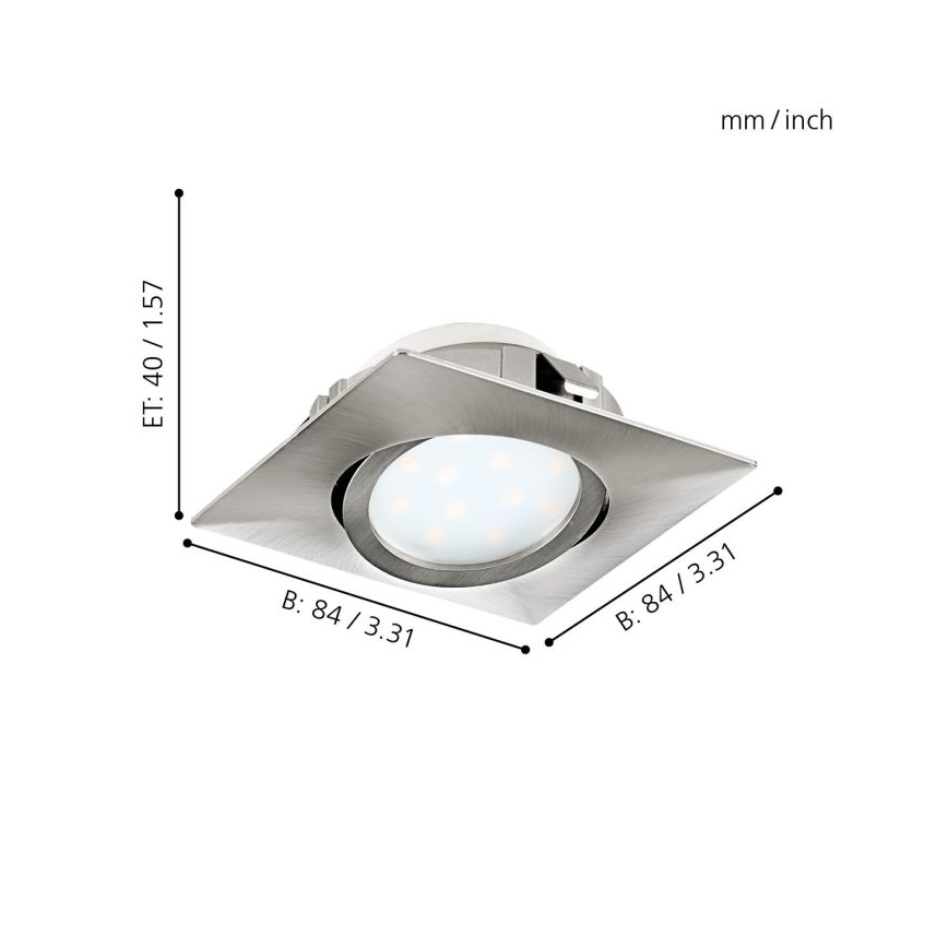 Eglo - Zestaw 3x LED Oprawa wpuszczana PINEDA 1xLED/4,9W/230V