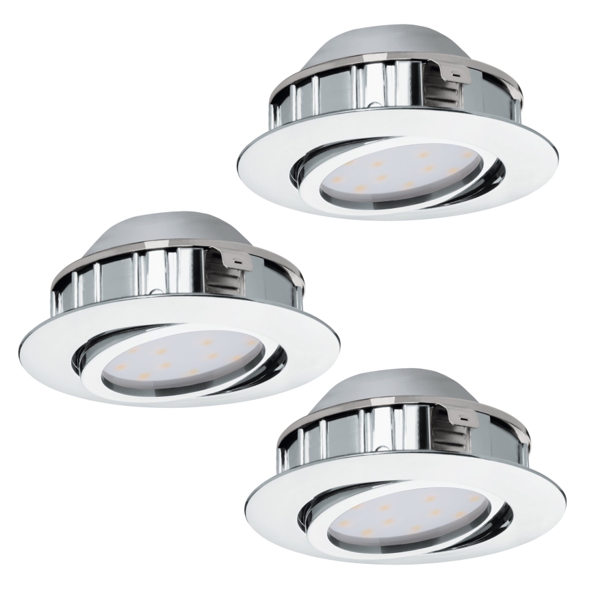Eglo - Zestaw 3x wpuszczanych opraw sufitowych LED PINEDA LED/4,9W/230V