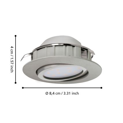 Eglo - Zestaw 3x wpuszczanych opraw sufitowych PINEDA LED/4,9W/230V