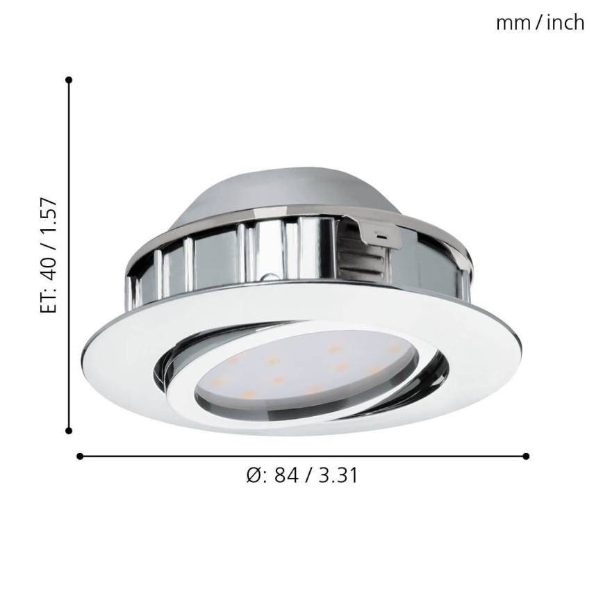 Eglo 95855- Wpuszczana oprawa sufitowa LED PINEDA LED/5,5W/230V