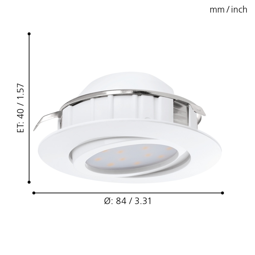 Eglo - ZESTAW 3x ściemnialnych opraw LED wpuszczanych PINEDA LED/5,5W/230V