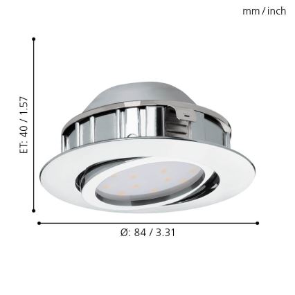 Eglo - ZESTAW 3x LED ściemnialnych wpuszczanych opraw sufitowych PINEDA LED/5,5W/230V