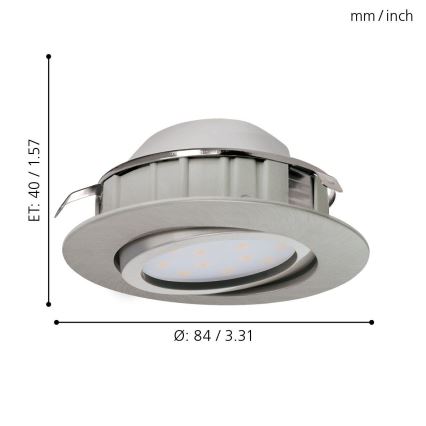 Eglo - ZESTAW 3x opraw wpuszczanych PINEDA LED/6W/230V
