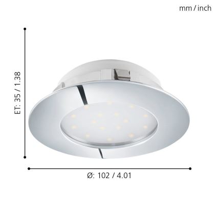 Eglo - wpuszczana oprawa sufitowa LED/12W/230V
