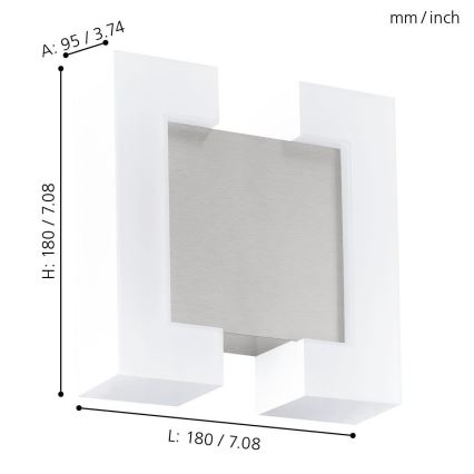 Eglo - LED Kinkiet zewnętrzny 2xLED/4,8W