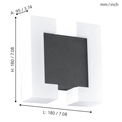 Eglo - LED Kinkiet zewnętrzny 2xLED/4,8W