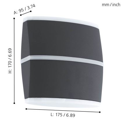 Eglo - LED Kinkiet zewnętrzny 2xLED/6W