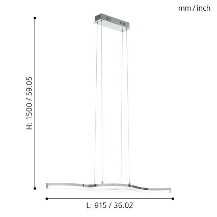 Eglo 96101 - LED Żyrandol LASANA 2 2xLED/10,5W/230V