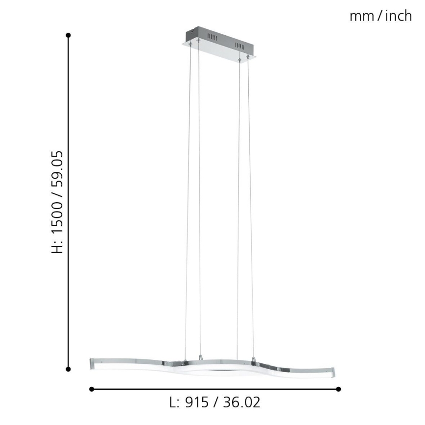 Eglo 96101 - LED Żyrandol LASANA 2 2xLED/10,5W/230V