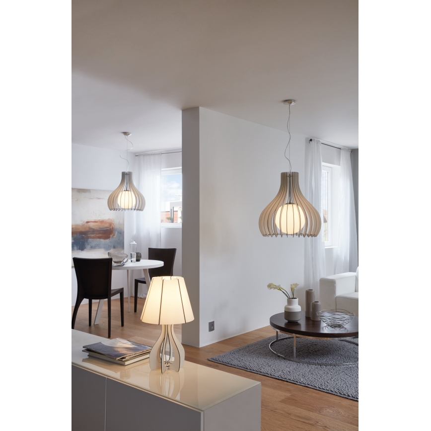 Eglo 96211 - Lampa wisząca na lince TINDORI 1xE27/60W/230V, Ø 50 cm, biała