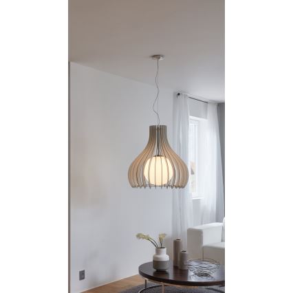 Eglo 96211 - Lampa wisząca na lince TINDORI 1xE27/60W/230V, Ø 50 cm, biała