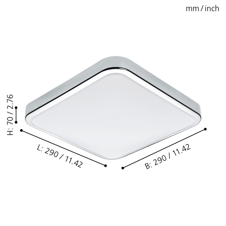 Eglo - LED lampa sufitowa łazienkowa LED/16W/230V IP44