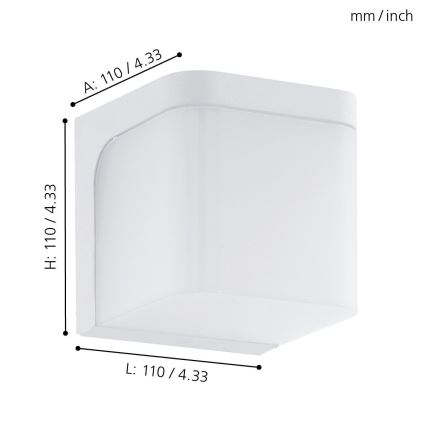 Eglo - LED Kinkiet zewnętrzny LED/4,9W/230V IP44