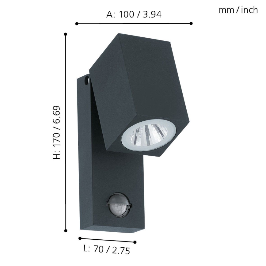 Eglo - LED Kinkiet zewnętrzny z czujnikiem LED/5W/230V