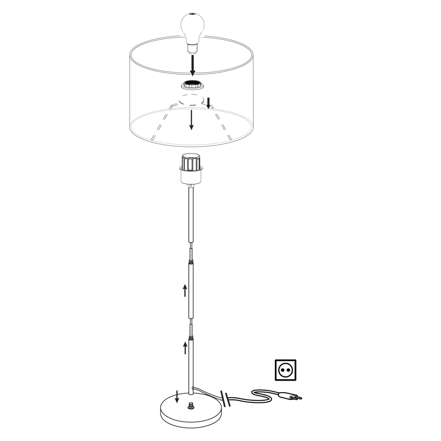 Eglo 96377 - Lampa stojąca PASTERI 1xE27/60W/230V śr. 28 cm szara
