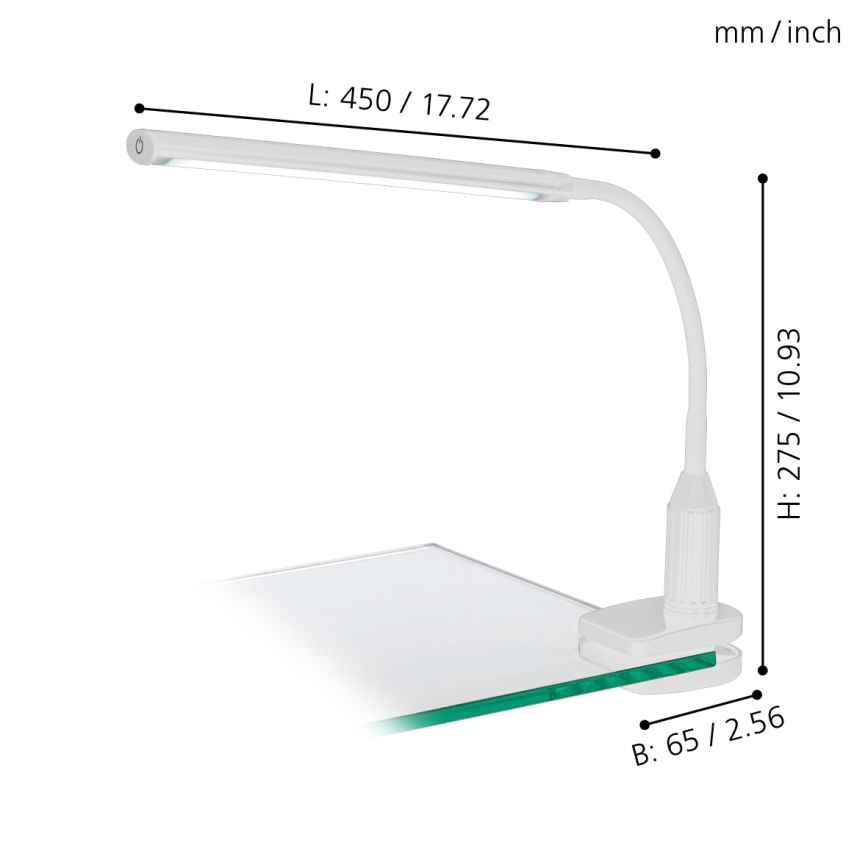 Eglo - LED Lampa z klipsem LED/4,5W/230V biały