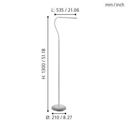 Eglo - LED Ściemnialna dotykowa lampa podłogowa LED/4,5W/230V