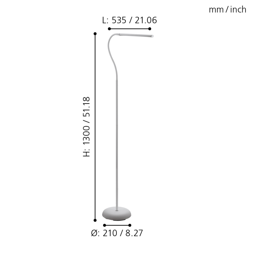 Eglo - LED Ściemnialna dotykowa lampa podłogowa LED/4,5W/230V