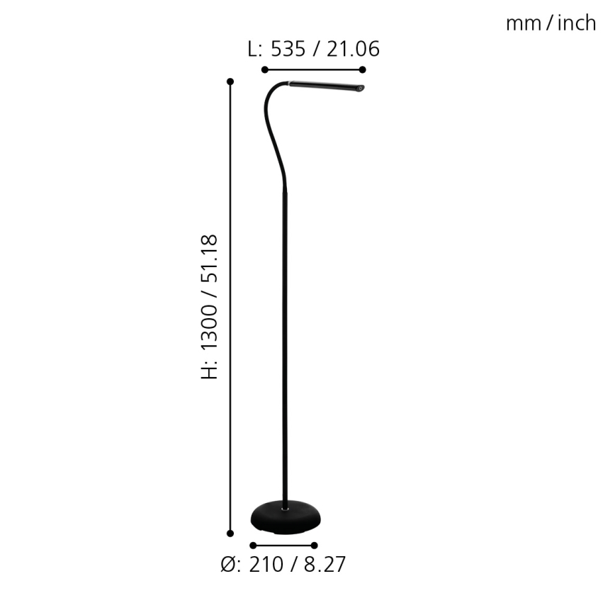 Eglo - LED Ściemnialna dotykowa lampa podłogowa LED/4,5W/230V