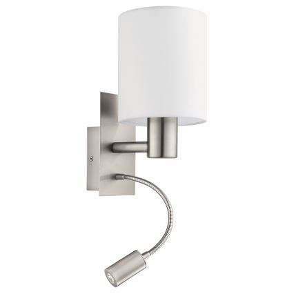 Eglo - Elastyczna lampa LED 1xE27/40W+LED/3,8W biała