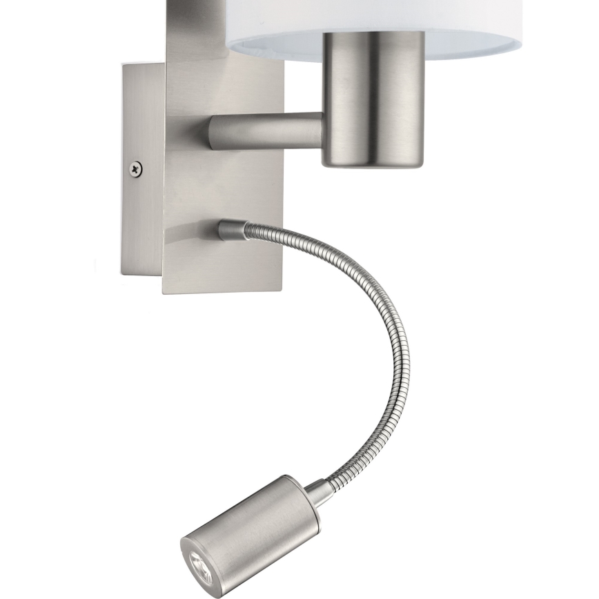 Eglo - Elastyczna lampa LED 1xE27/40W+LED/3,8W biała