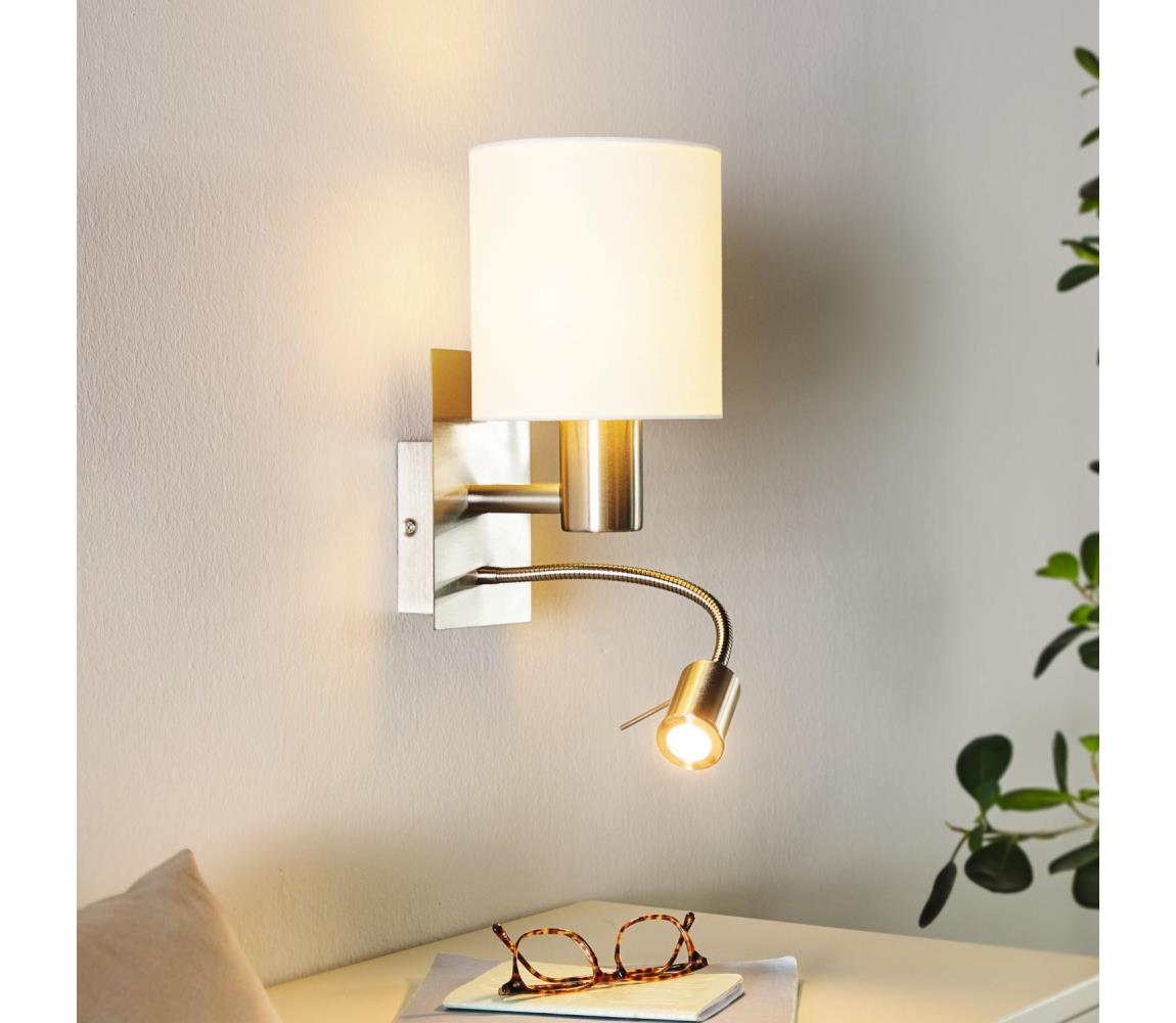 Eglo 96477 - LED Kinkiet PASTERI 1xE27/40W+LED/3,8W biały