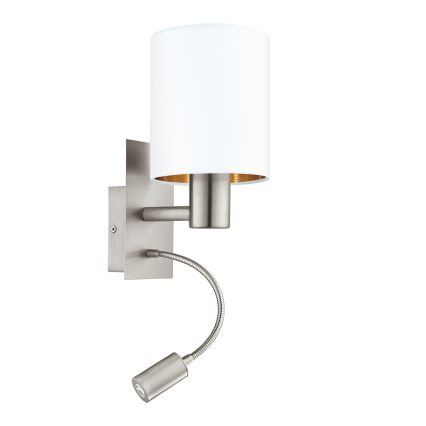 Eglo - Elastyczna lampa LED 1xE27/40W+LED/3,8W biała