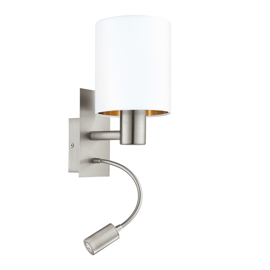 Eglo - Elastyczna lampa LED 1xE27/40W+LED/3,8W biała