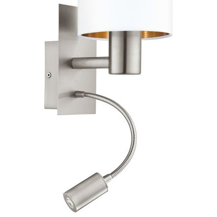 Eglo - Elastyczna lampa LED 1xE27/40W+LED/3,8W biała