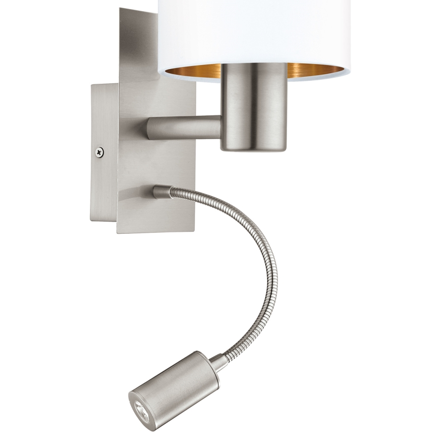 Eglo - Elastyczna lampa LED 1xE27/40W+LED/3,8W biała