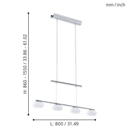 Eglo - LED Żyrandol ściemnialny na lince 4xLED/4,5W/230V