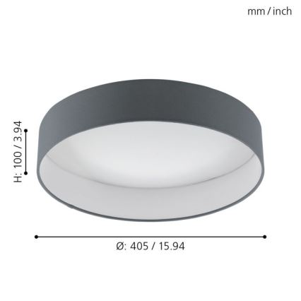 Eglo - ściemnialny plafon LED/18W/230V