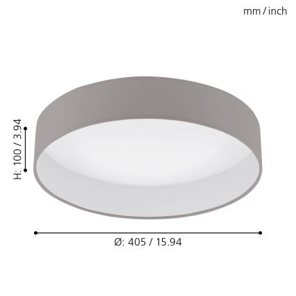 Eglo - ściemnialna oprawa sufitowa LED/18W/230V